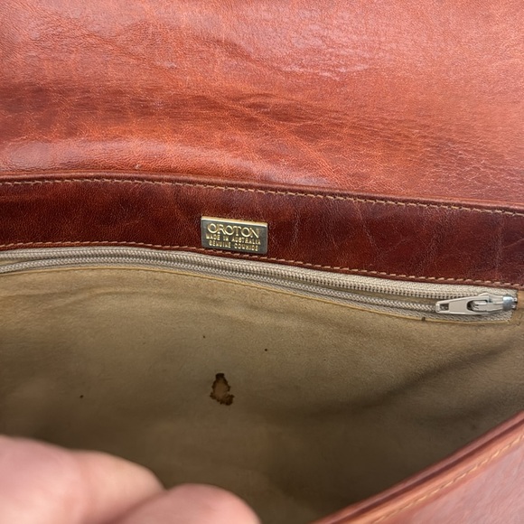 Vintage Oroton Brown Genuine Leather Crossbody Bag Handbag Australian Rare - Picture 7 of 11